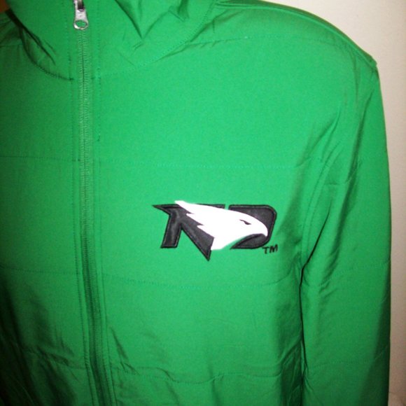COPY - NORTH DAKOTA FIGHTING HAWKS Full Zip Casual Jacket with Sewn Logo GREEN - Picture 3 of 8